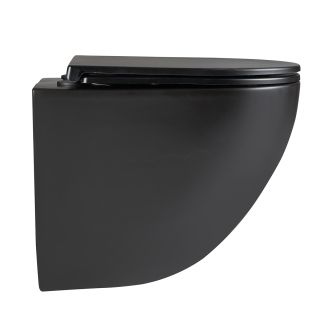 Подвесной унитаз Lemark Glazer 9612004 безободковый с сиденьем микролифт чёрный матовый